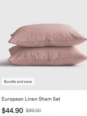 Quince  Linen Standard Sham Set - Pink